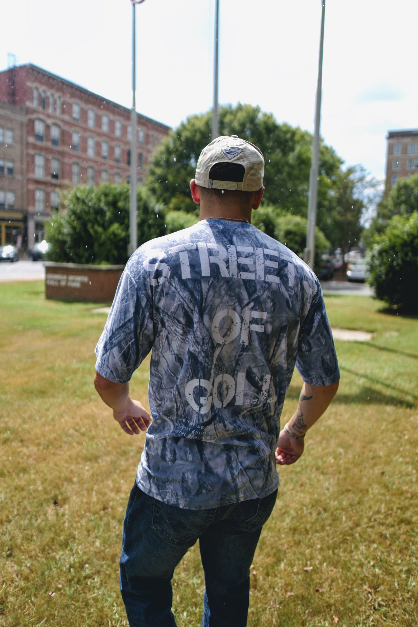 Oversized White camo Cross